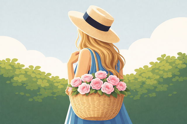 Free spring woman roses vector