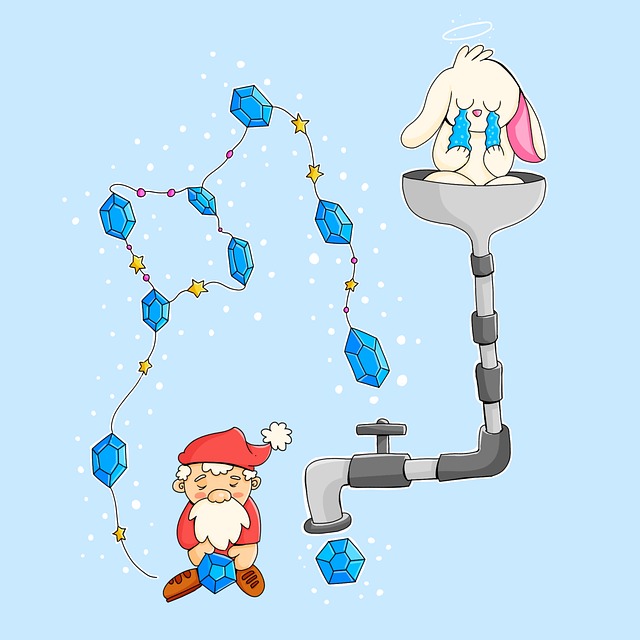 Free bunny santa faucet illustration