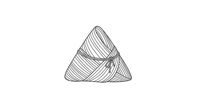 Free rice dumpling zongzi line art illustration