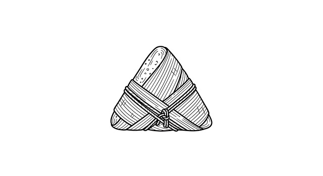 Free rice dumpling zongzi line art illustration