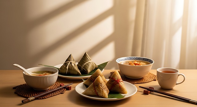 Free zongzi rice dumplings chinese food illustration