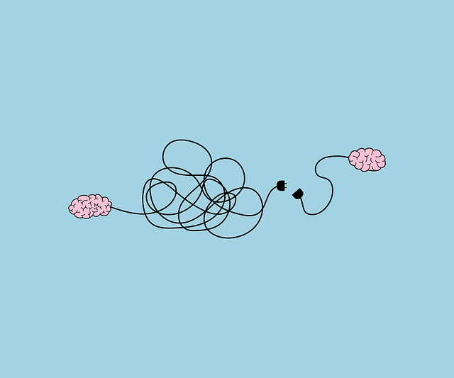 Free brain communication neurons illustration
