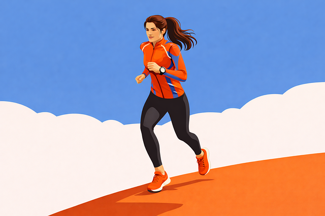 Free running runner trail running vector