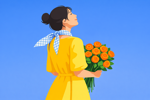 Free spring woman flowers vector