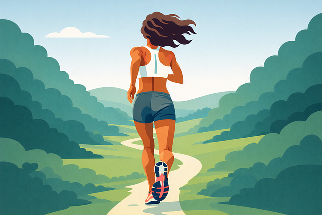 Free running fitness woman vector