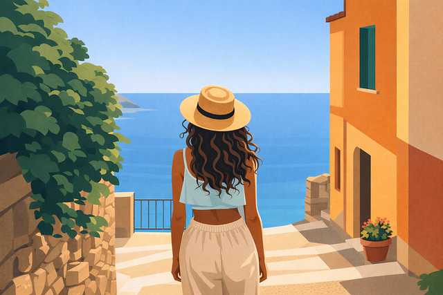 Free mediterranean woman sea vector
