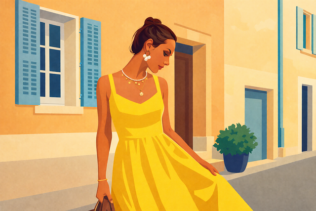 Free woman nature mediterranean illustration