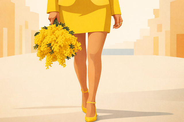 Free spring mimosa yellow flowers vector