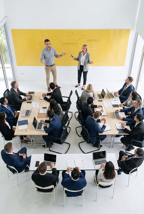 Business trainer conducting a session
