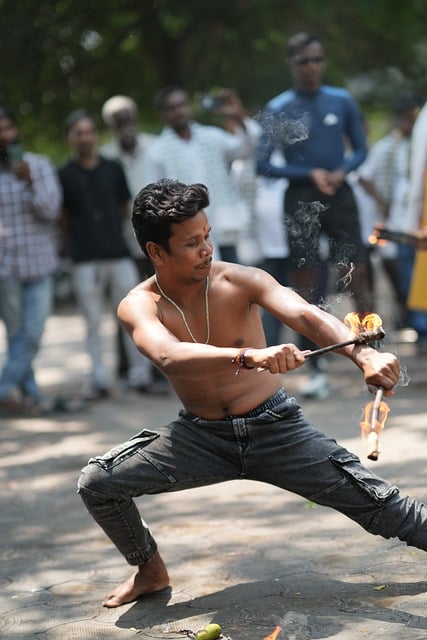 Free Fire Show Street Performer photo and picture