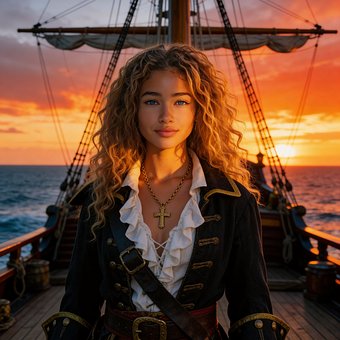 Piratin, Segelboot, Sonnenuntergang