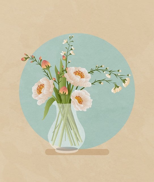 Free flowers bouquet vase illustration