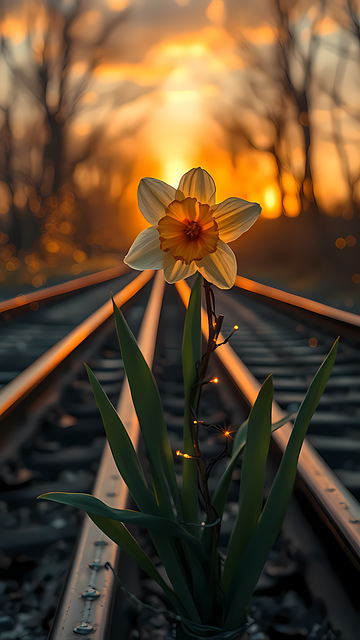 Free Flower Railroad Track photo and picture