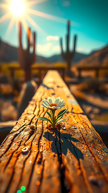Free Lonely Flower Wooden Surface illustration and picture