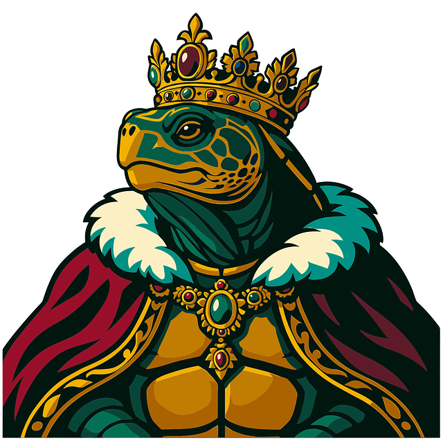 Free turtle crown king illustration
