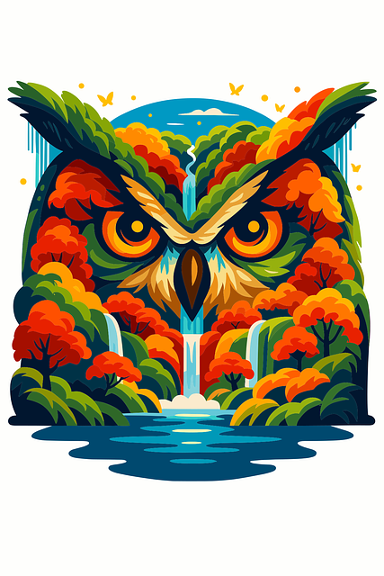 Free owl forest autumn vector