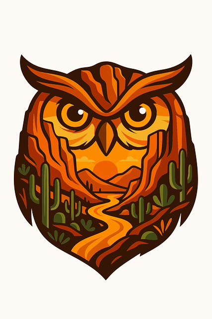 Free owl desert canyon vector