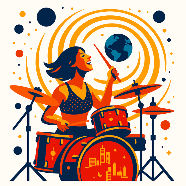 Free music drummer drumkit vector