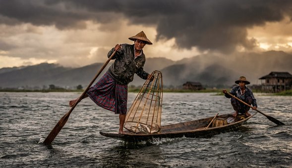 Free Boat Fisherman illustration and picture