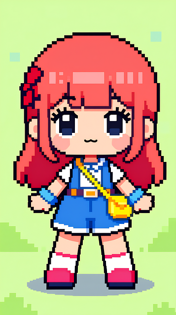 Free Pixel Art Girl illustration and picture