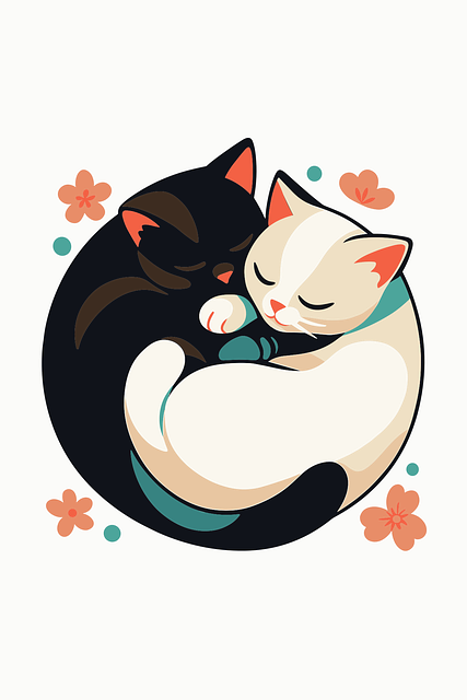 Free cat feline sleeping vector