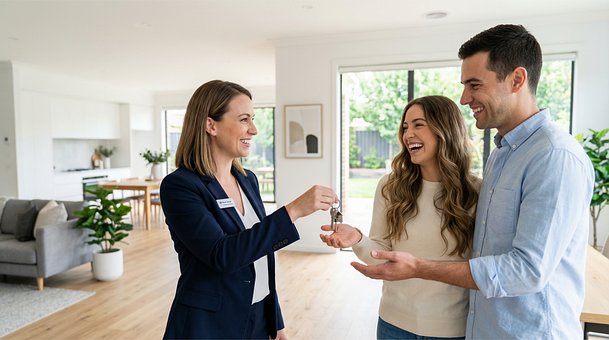Free Real Estate Agent Key Handover photo and picture