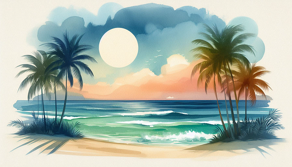 Beach, Havet, Hav, Palm, Palmetre