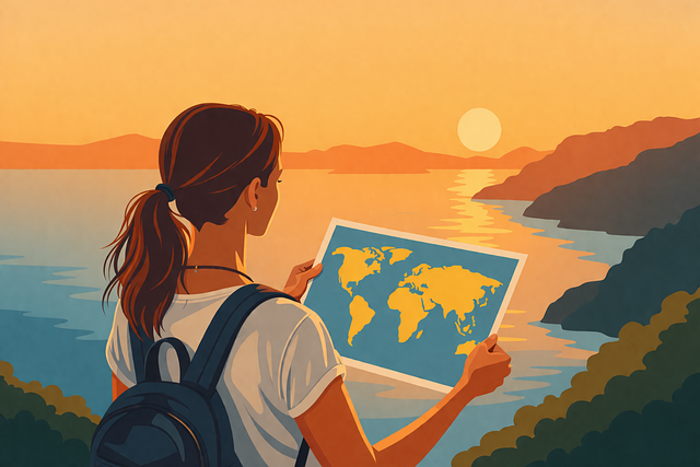 Download free HD stock image of Travel Woman Free travel woman map vector