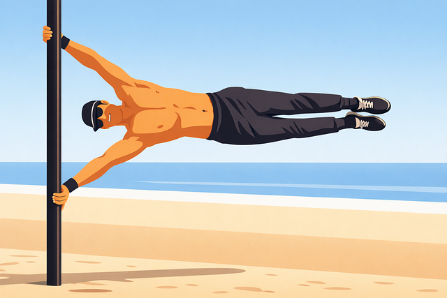 Free human flag calisthenics fitness vector