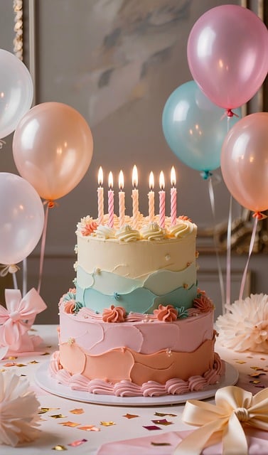 Free Cake Balloons illustration and picture