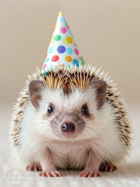 Free Hedgehog Party Hat illustration and picture