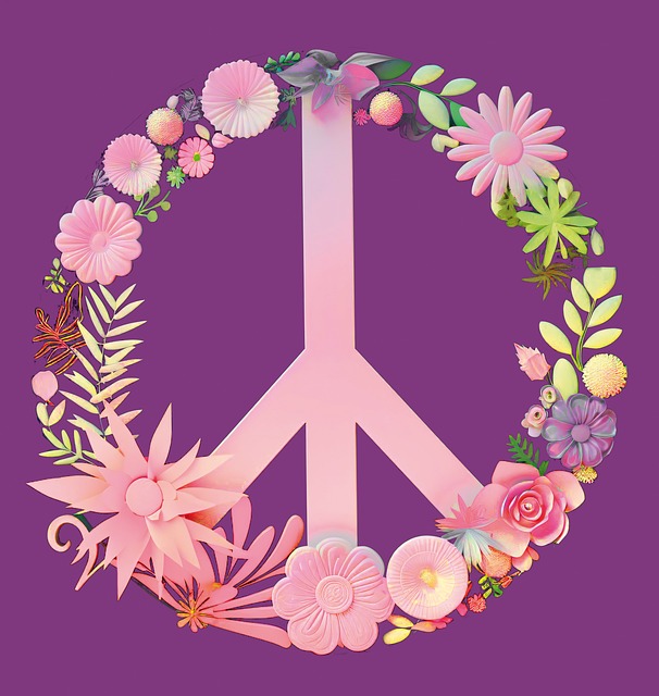 Free Peace Symbol Purple Background illustration and picture