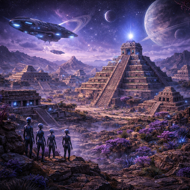 Free ancient civilization extraterrestrial alien technology illustration