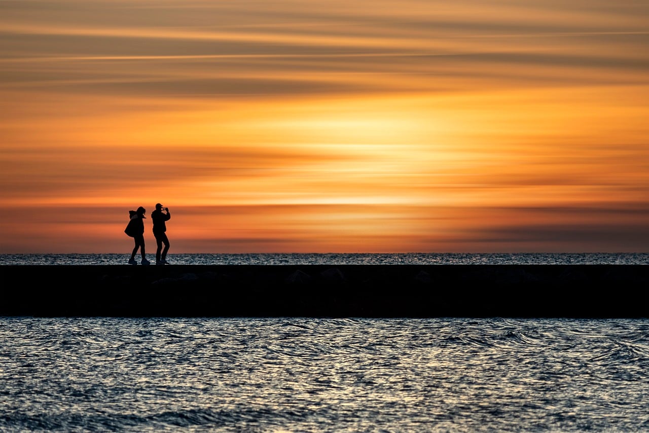 Sunset Couple Pier - Free photo on Pixabay