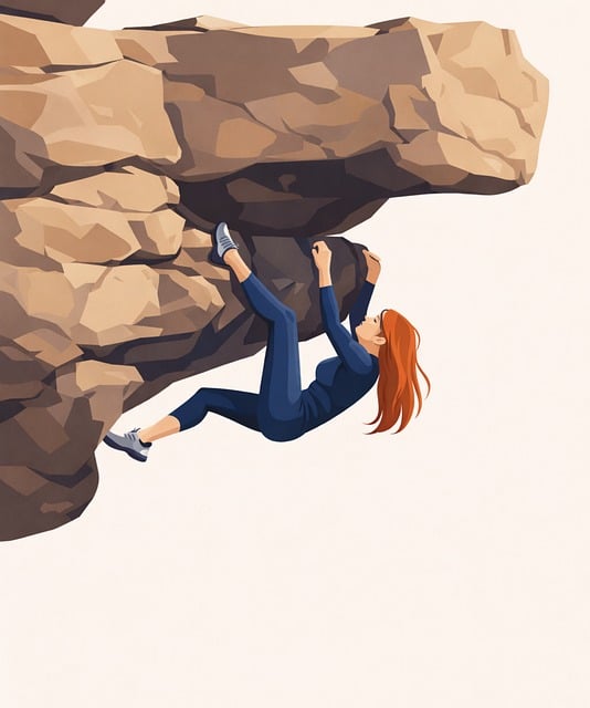 Free bouldering climbing climber vector