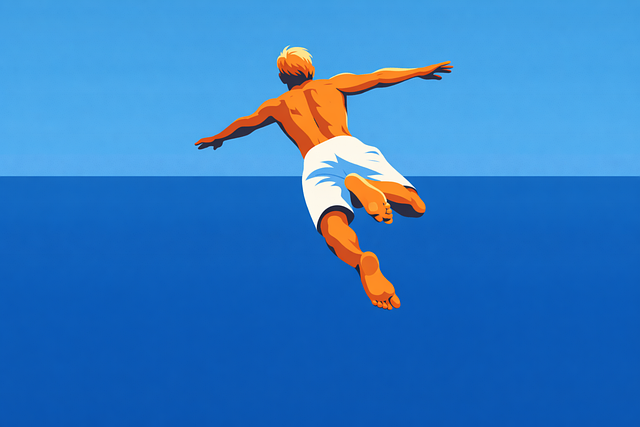 Free diving ocean summer vector