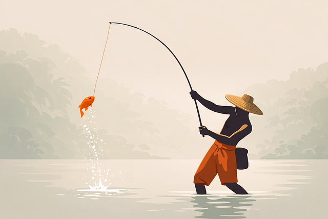 Free fishing fisherman river vector