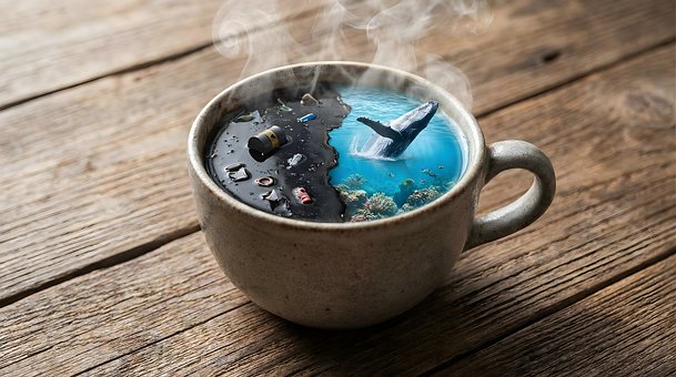 Tag Der Erde, Miniaturwelt, Kaffeetasse