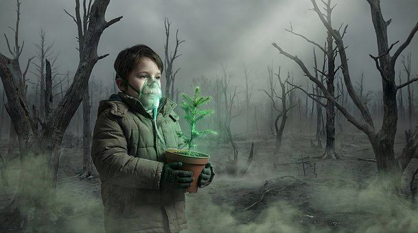 Zukünftige Welt, Verschmutzung, Kind