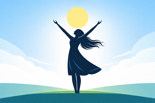 Free woman freedom happiness illustration