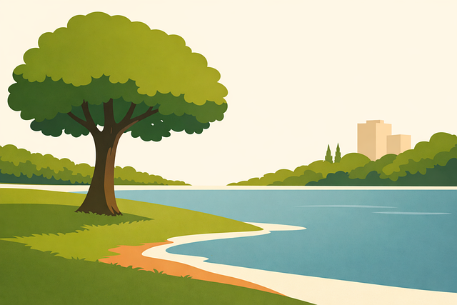 Landschaft, Natur, See, Baum, Friedlich