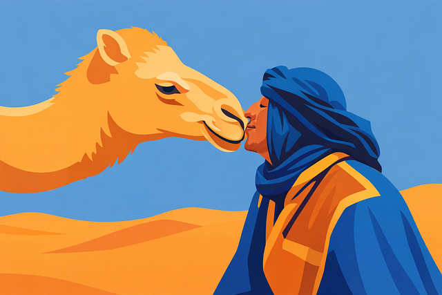 Free desert camel bedouin illustration