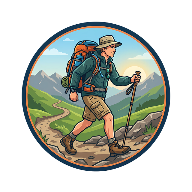 Download free HD stock image of Hiking Trekking Free hiking trekking traveler illustration