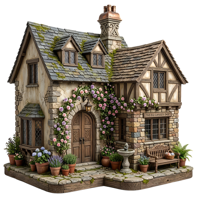 Free miniature cottage diorama illustration