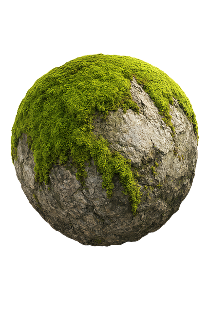 Free moss stone sphere illustration
