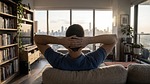 Featuring relaxation, contemplation, window, this image fits well in lifestyle branding, productivity tips, or luxury blog content.