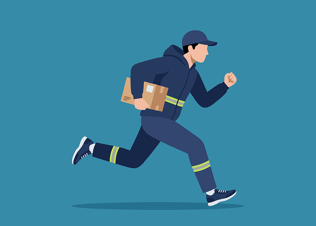 Free delivery courier running vector