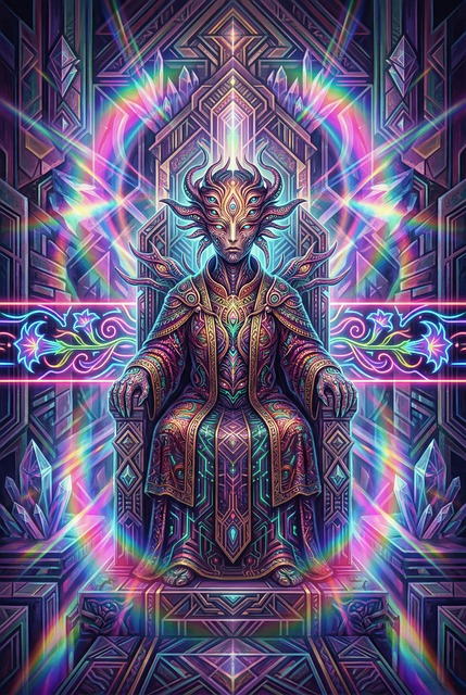 Væsen, Trone, Geometrisk, Symmetri, Neon