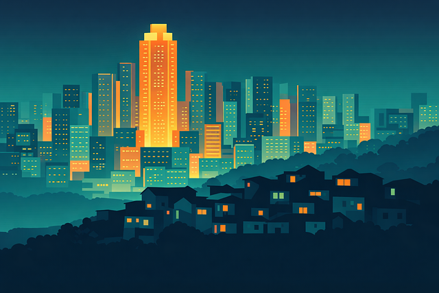 Free favela slum cityscape vector