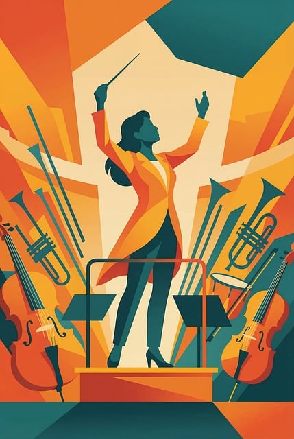 Free conductor woman maestro illustration